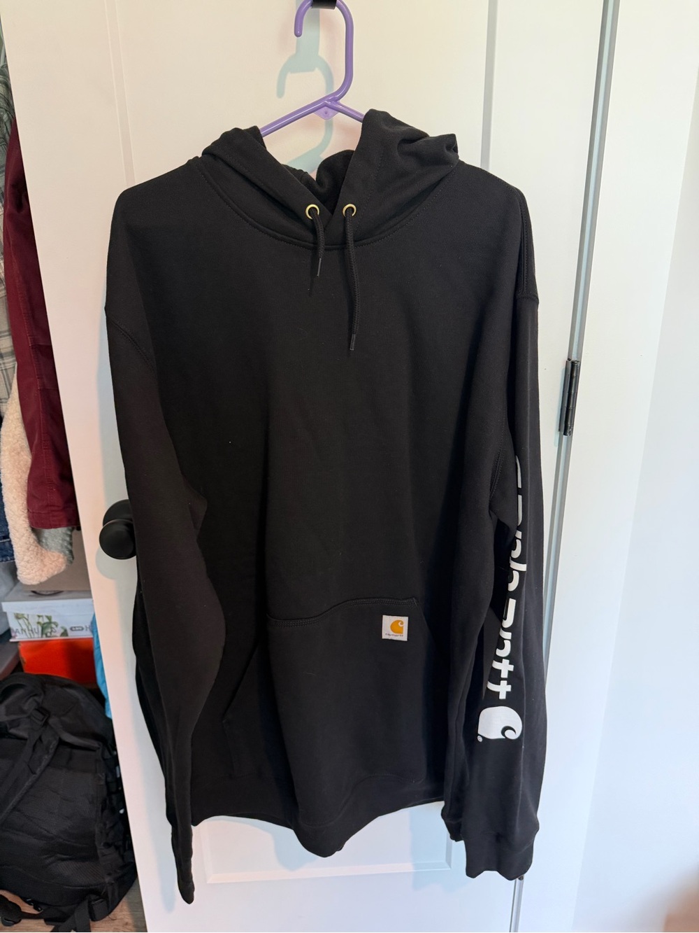 Carhartt Men's Black Crewneck Logo Hoodie